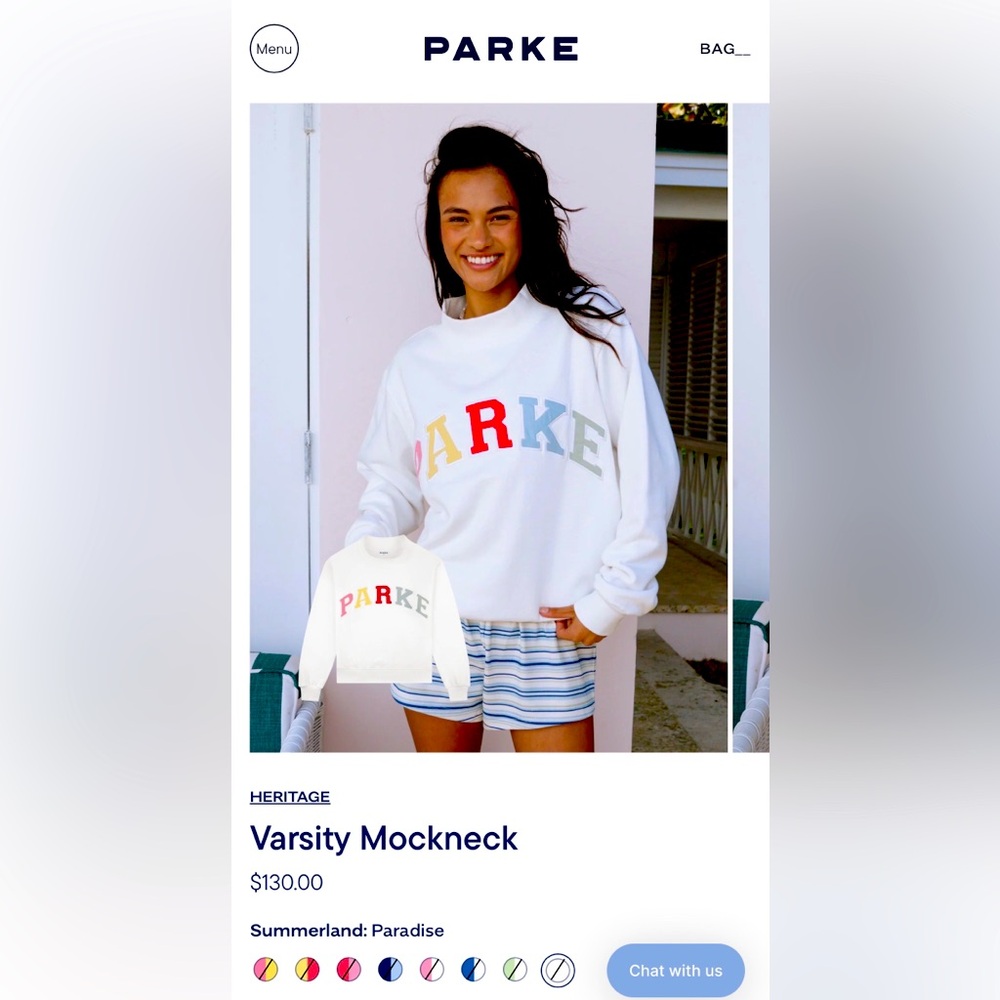 Parke Varsity mock neck - Paradise